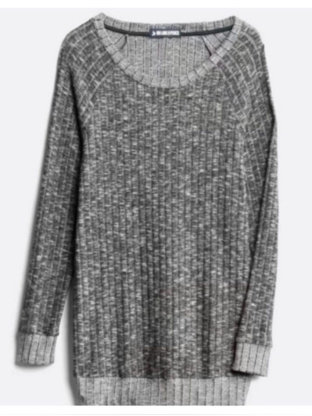 Ink Love And Peace Maternity Gray Ribbed Knit Tunic Sweater M